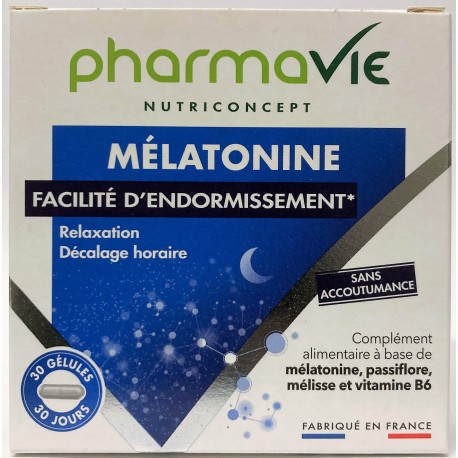 PharmaVie - Mélatonine . Facilité d'endormissement (30 gélules)