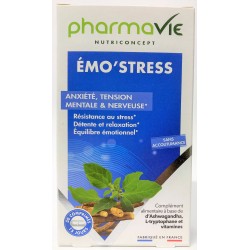 PharmaVie - EMO'STRESS . Anxiété, tension mentale, équilibre émotionnel (30 comprimés)