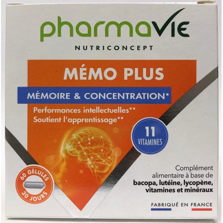PharmaVie - Mémo Plus . Mémoire & Concentration (60 gélules)