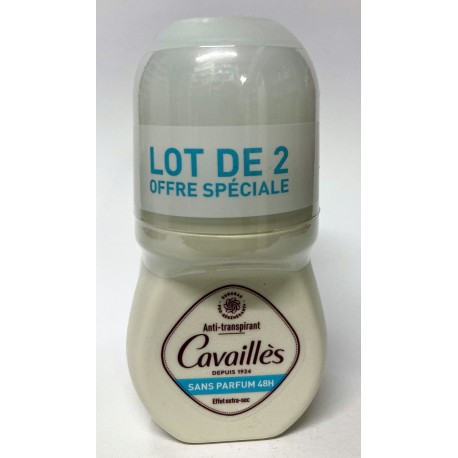 Rogé Cavaillès - Déodorant Anti-transpirant Sans parfum 48H (lot de 2 roll-on)
