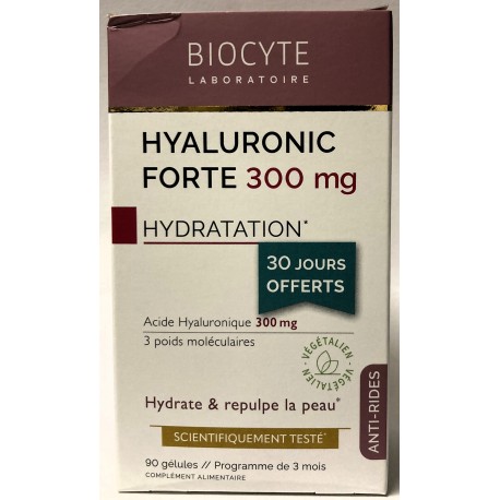 Biocyte - Hyaluronique forte 300 mg . Hydratation (90 gélules)