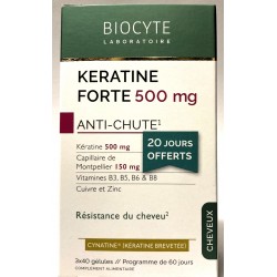 Biocyte - Kératine Forte 500 mg . Anti-Chute Résistance du cheveu (3x40 gélules)