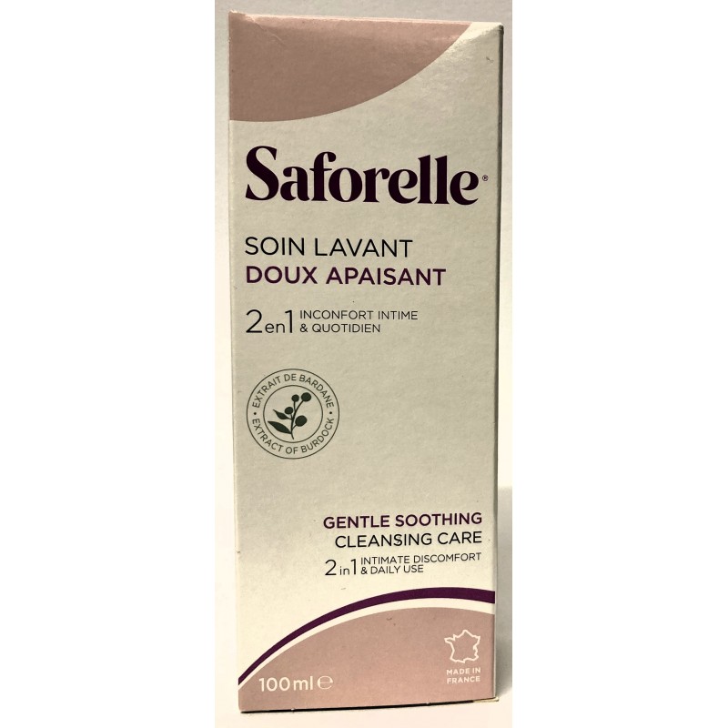 Saforelle - Soin lavant doux apaisant 2 en 1 Inconfort intime & quotidien  (100 ml)