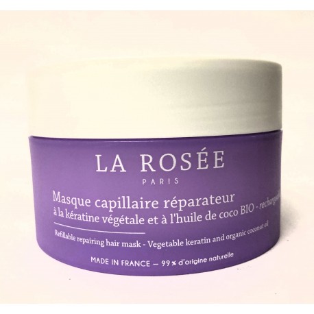 La Rosée - Masque capillaire réparateur à la kératine végétale et à l'huile de coco BIO rechargeable (200 ml)