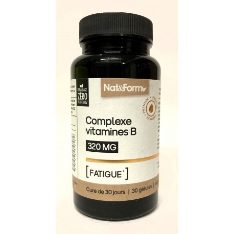 Nat&Form - Complexe vitamines B (320MG) . Fatigue & nervosité (30 gélules)