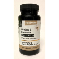 Nat&Form - Oméga 3 premium . Cerveau & Cardiovasculaire (90 capsules)