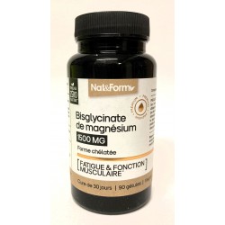 Nat&Form - Bisglycinate de magnésium 1500 MG . Fatigue & Fonction musculaire (90 capsules)