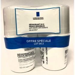 La Roche-Posay - Déodorant 24H Peaux sensibles Anti-odeur Anti-humidité (Lot de 2 billes)