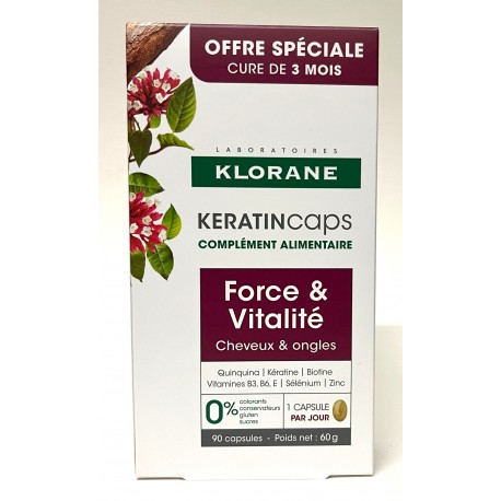 Klorane - KERTATINcaps . Force & Vitalité - Cheveux & Ongles (90 capsules)