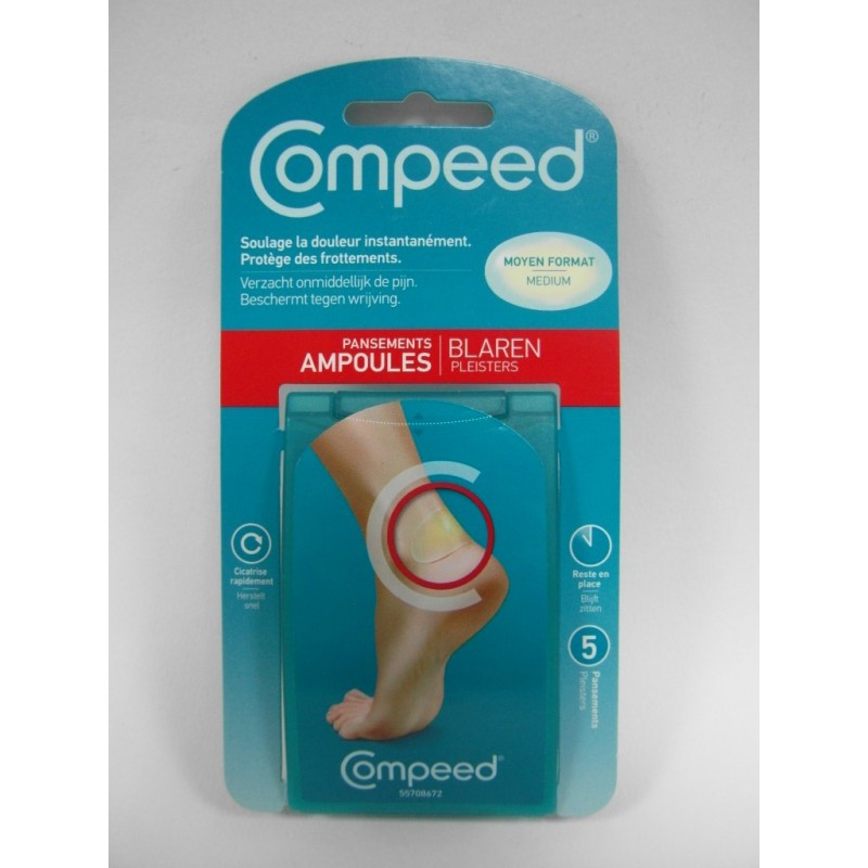 Compeed® - Pansements Ampoules - Moyen Format - 5 Pansements Hydrocolloïdes  - Pansement Cicatrisation Rapide qui accélère la guérison - Soin des Pieds  - 6,8x4,2 cm : : Commerce, Industrie et Science