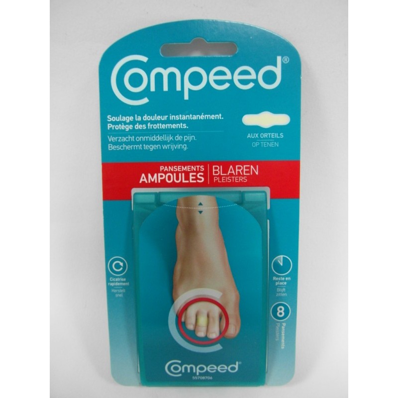 Compeed - pansements ampoules aux orteils (8) , trousse premiers soins