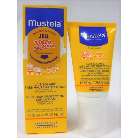 Mustela - Lait solaire très haute protection 50+ (Tube 40 ml)