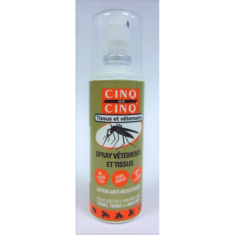Cinq sur Cinq - Kit Haute protection contre les Moustiques Spray Tropic 75  ml + Spray Vètement 100 ml : : Jardin
