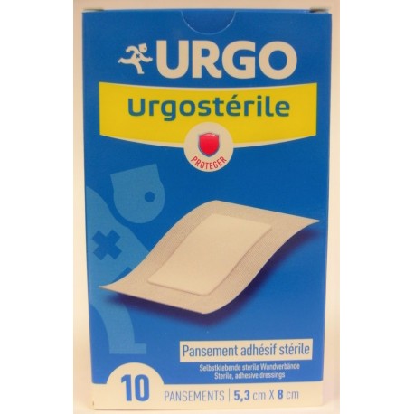 Urgo - Urgostérile . Pansement adhésif stérile 5,3 x8 cm (10 pansements)