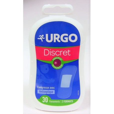 Urgo - Discret . Compresse avec Antiseptique (30 Pansements transparents - 2 formats)