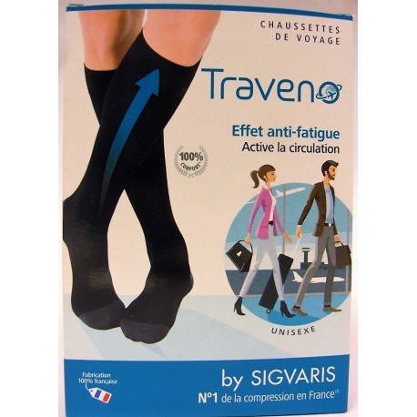 SIGVARIS - Traveno Chaussettes de voyage (S) (35-38) Noir
