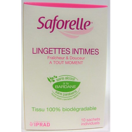 Saforelle Lingettes Hygiène Intime Pocket Biodégradable Sachet