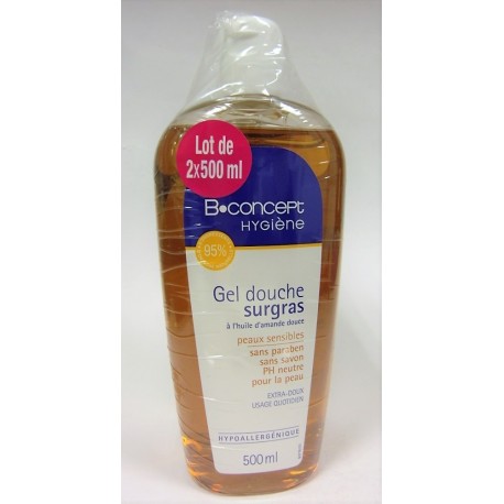 B Concept Hygiene Gel Douche Surgras 2x500ml Vente De Gel Douche Plus Pharmacie