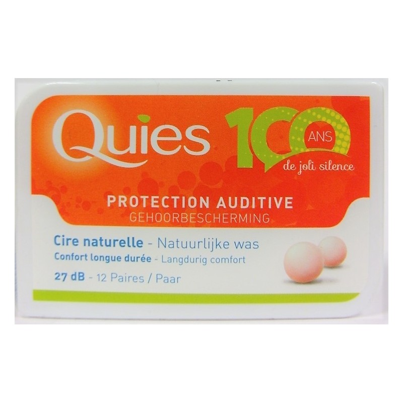 Bouchons d'Oreille Quies Protection Auditive en Cire Naturelle de 27dB