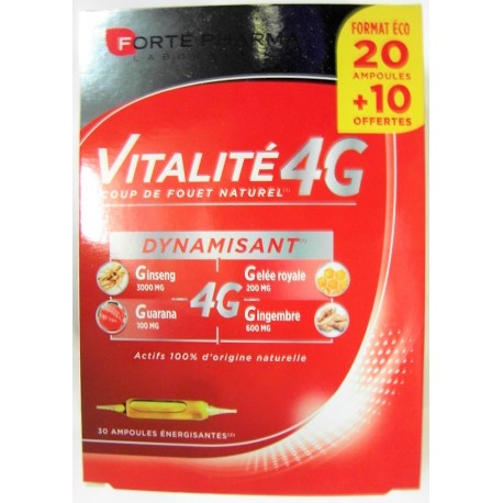 Forté Pharma - Vitalité 4G Dynamisant (20 ampoules + 10 offertes)