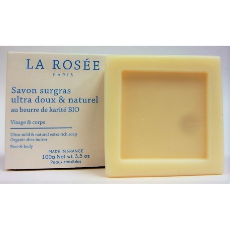 La Rosée - Savon surgras ultra doux & naturel au beurre de karité BIO Visage & Corps (100 g)