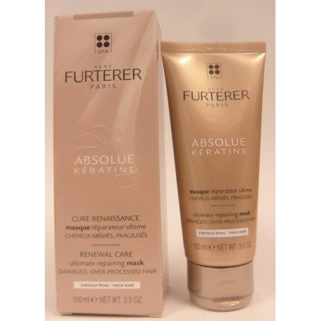 René Furterer - ABSOLUE kératine . Cure renaissance . Masque réparateur ultime. Cheveux épais (100 ml)