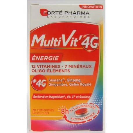 Forté Pharma - MultiVit'4G Energie 12 vitamines, 7 minéraux, oligo-éléments