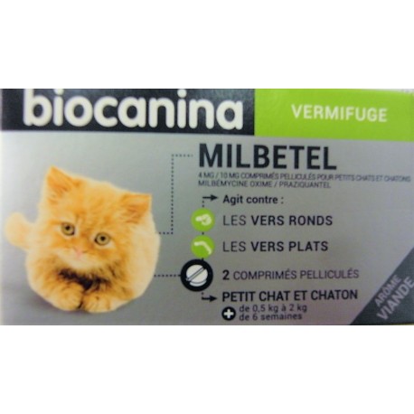 Biocanina milbetel vermifuge chaton 2 comprimés