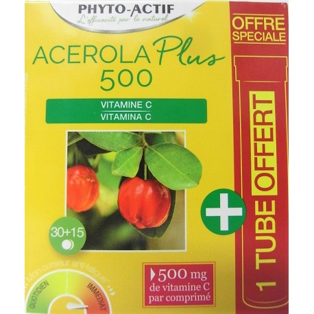 Phyto-actif - ACEROLA Plus 500 (1 tube offert)