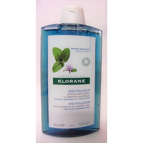 Klorane - Shampooing détox à la Menthe aquatique Anti-pollution (400 ml)