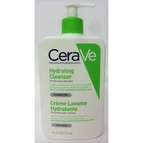 CeraVe - Crème lavante Hydratante . Peaux normales à sèches (473 ml)