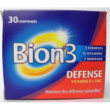 Bion 3 - Défense Maintien des défenses naturelles Vitamines D & Zinc (30 comprimés) 