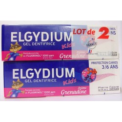 elgydium - Gel dentifrice Kids 3/6 ans Grenadine (Lot de 2)