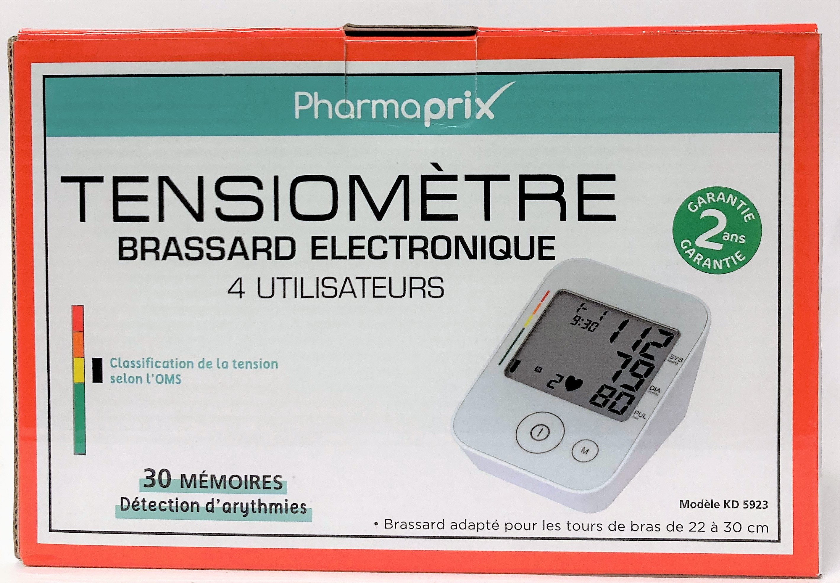 Pharmaprix - Tensiomètre Brassard électronique 4 utilisateurs
