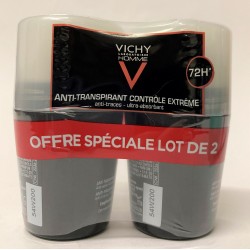 VichyHomme - Déodorant Anti-transpirant Contrôle extrême 72H (lot de 2 billes de 50 ml)