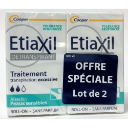 Etiaxil - Détranspirant Traitement transpiration excessive . Aisselles . Peaux sensibles (2 roll-on de 15 ml)