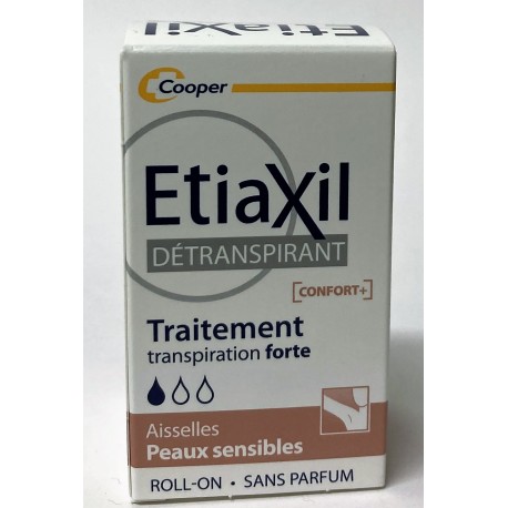 Etiaxil - Détranspirant Traitement transpiration forte Confort + Aisselles . Peaux sensibles (roll-on de 15 ml)