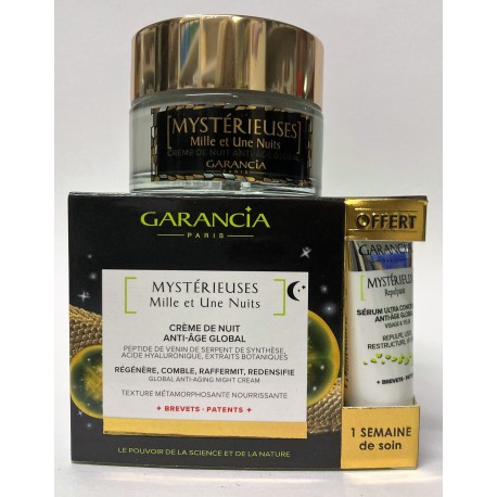Garancia - Mystérieuses Mille et Une Nuits . Crème de Nuit Anti-âge Global (30 ml) + Sérum Repulpant (5 ml) offert