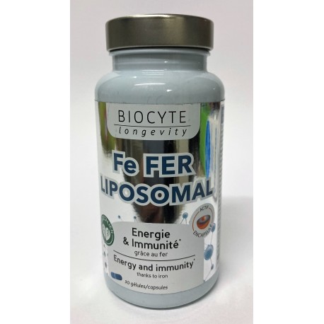 Biocyte - Fe FER LIPOSOMAL . Energie & Immunité (30 gélules)