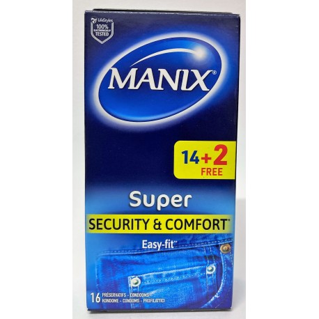 Manix - Préservatif SUPER Sécurity & Comfort (14 + 2 offerts)