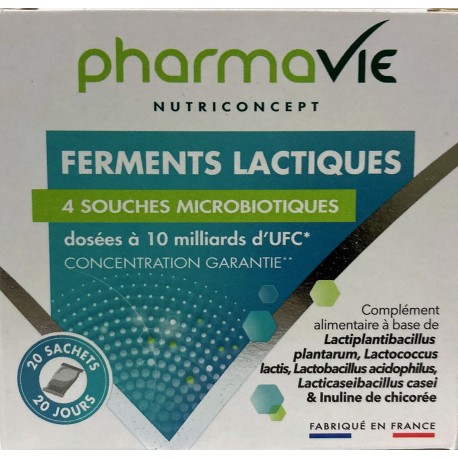 PharmaVie - Ferments lactiques 4 souches (20 sachets)