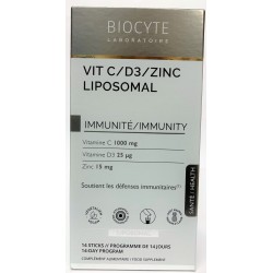 Biocyte - Vit/D3/Zinc Liposomal . Immunité (14 sticks)